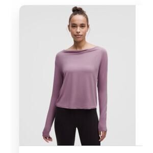 NWT Lululemon Modal-Silk Cowl Neck Long Sleeve Lavender Lux Size M